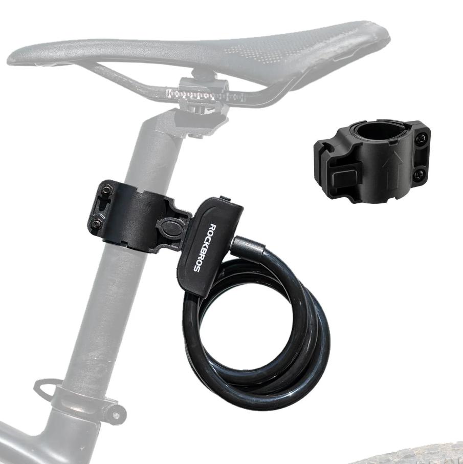 ROCKBROS candado para bicicleta de 110 cm / 11 mm con núcleo de aleación de zinc reforzada y cable de acero 7x7 para alta seguridad y durabilidad