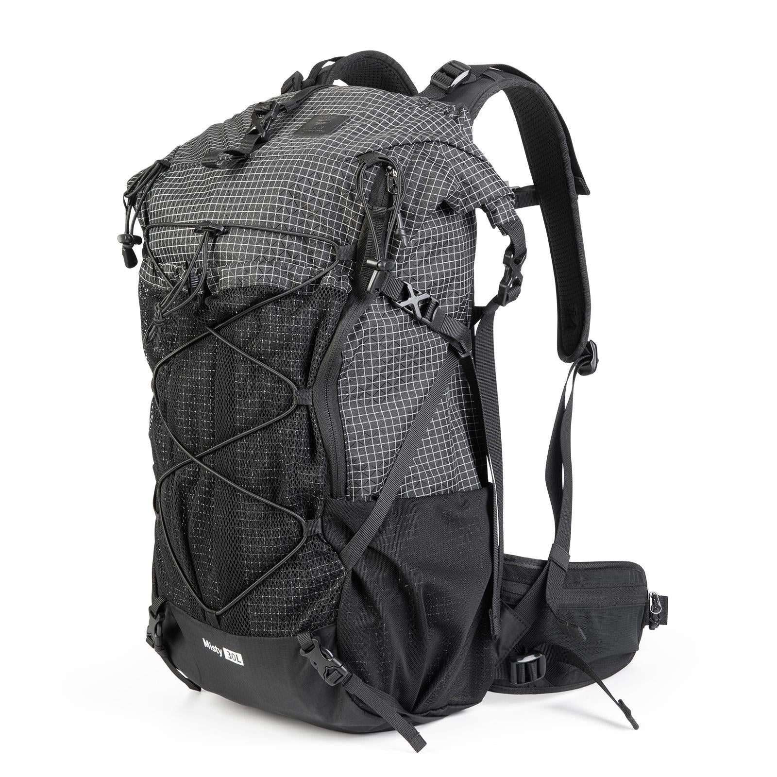 ROCKBROS mochila de trekking 35L resistente al agua, material de nylon robusto, gran capacidad, varios compartimentos, sistema de transporte cómodo, detalles de seguridad, mochila de senderismo versátil para caminatas de 1-2 días o viajes de 3 días