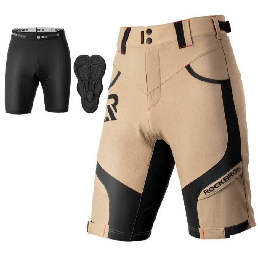 ROCKBROS Pantalones cortos de ciclismo para hombre, transpirables, a prueba de golpes, para bicicleta