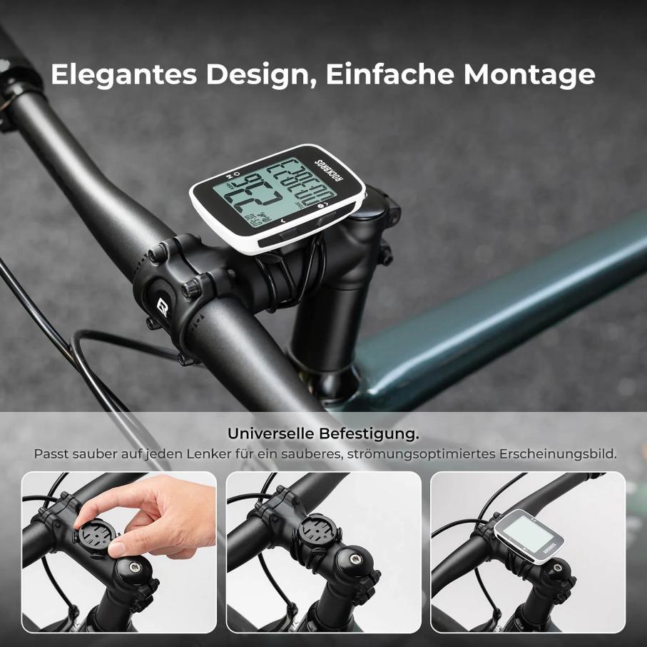 ROCKBROS computadora de bicicleta inalámbrica R1 con seguimiento GPS preciso, pantalla HD de 2.3", impermeable IPX7, batería de 18 horas para largas distancias