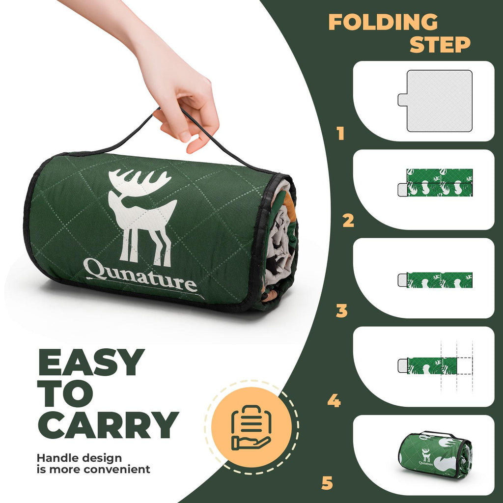 ROCKBROS manta de picnic y camping con asas de transporte cómodas y potente cierre de velcro para comodidad y durabilidad