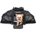 ROCKBROS bolsa de transporte para mascotas, bolso de viaje para gatos y perros 41,5x27,5x23,5 cm plegable 5 formas de llevar 25 L transportín de 900D nylon con ventanas de malla y almohadillas desmontables