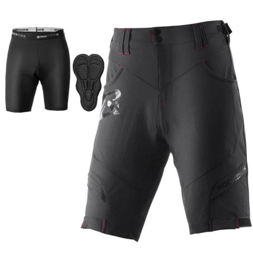 ROCKBROS Pantalones cortos de ciclismo para hombre, transpirables, a prueba de golpes, para bicicleta