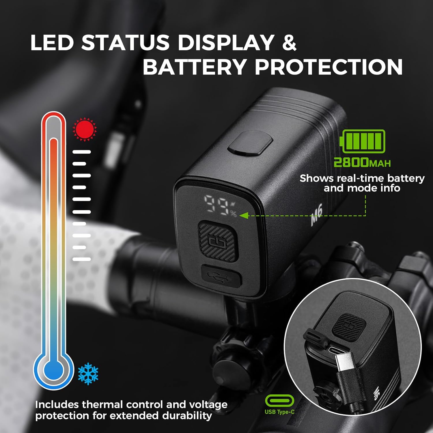 ROCKBROS 1000LM Bike Headlight with Smart Control