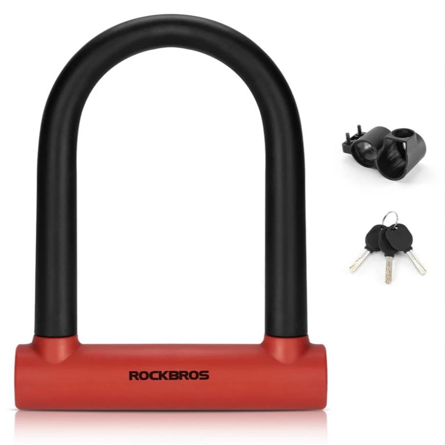 ROCKBROS #Ebike candado de manillar de alta seguridad, 22 mm de diámetro, de acero aleado, con 3 llaves y funda de silicona, resistente a los robos, para bicicleta, motocicleta y MTB, tu actualización de seguridad