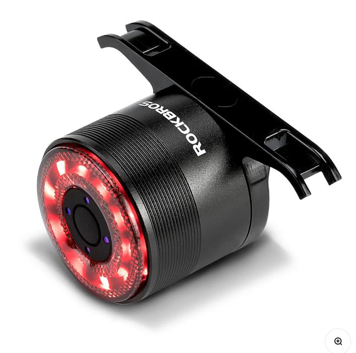 Luz trasera inteligente para bicicleta ROCKBROS Q1, luz de freno LED resistente al agua con 7 colores de iluminación