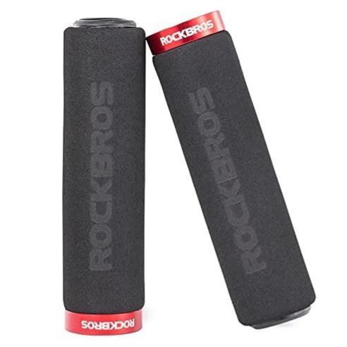 ROCKBROS Empuñaduras de manillar con diseño de bloqueo para manillar de 22,2 mm, espuma elástica y cómoda, absorbente de impactos, antideslizantes y ultraligeras