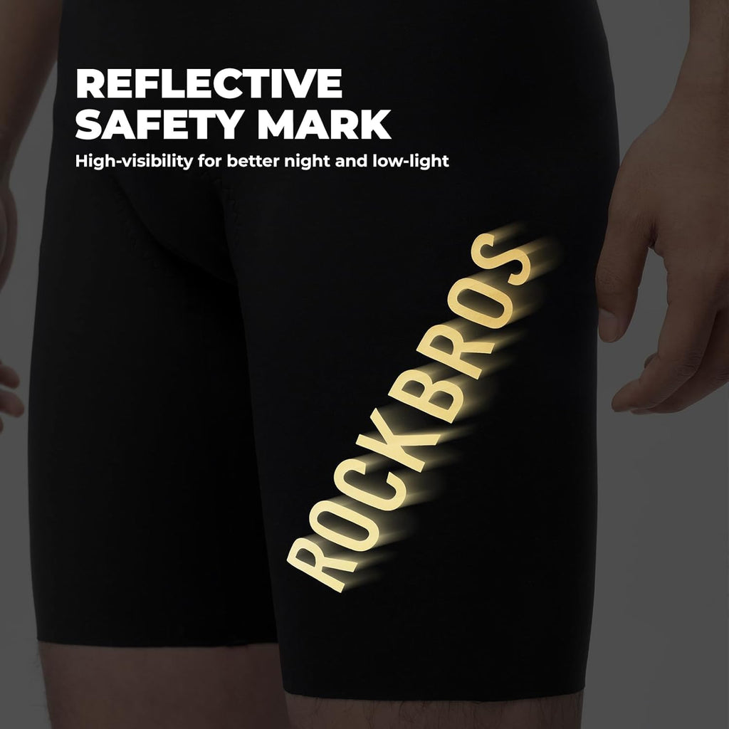 Pantalón de ciclismo ROCKBROS con bragueta acolchada, shorts bib para hombre, pantalón corto de bicicleta, pantalones con tirantes transpirables y de secado rápido para ciclismo en carretera y MTB