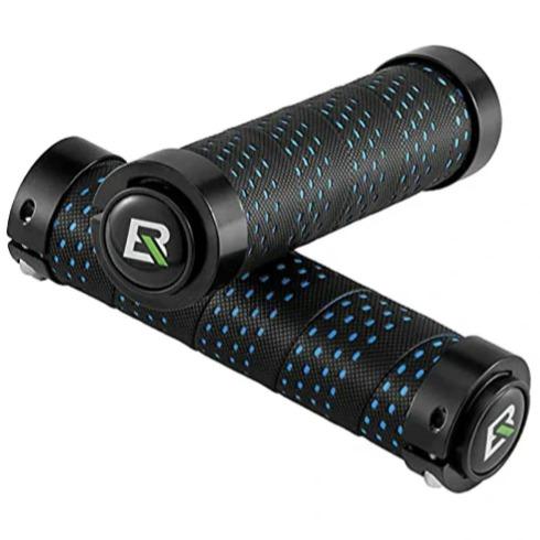 ROCKBROS Antideslizantes y con amortiguación de impactos, empuñaduras de manillar para bicicleta, diseño lock-on para MTB, carretera y e‑bike, en negro/rojo/azul/multicolor
