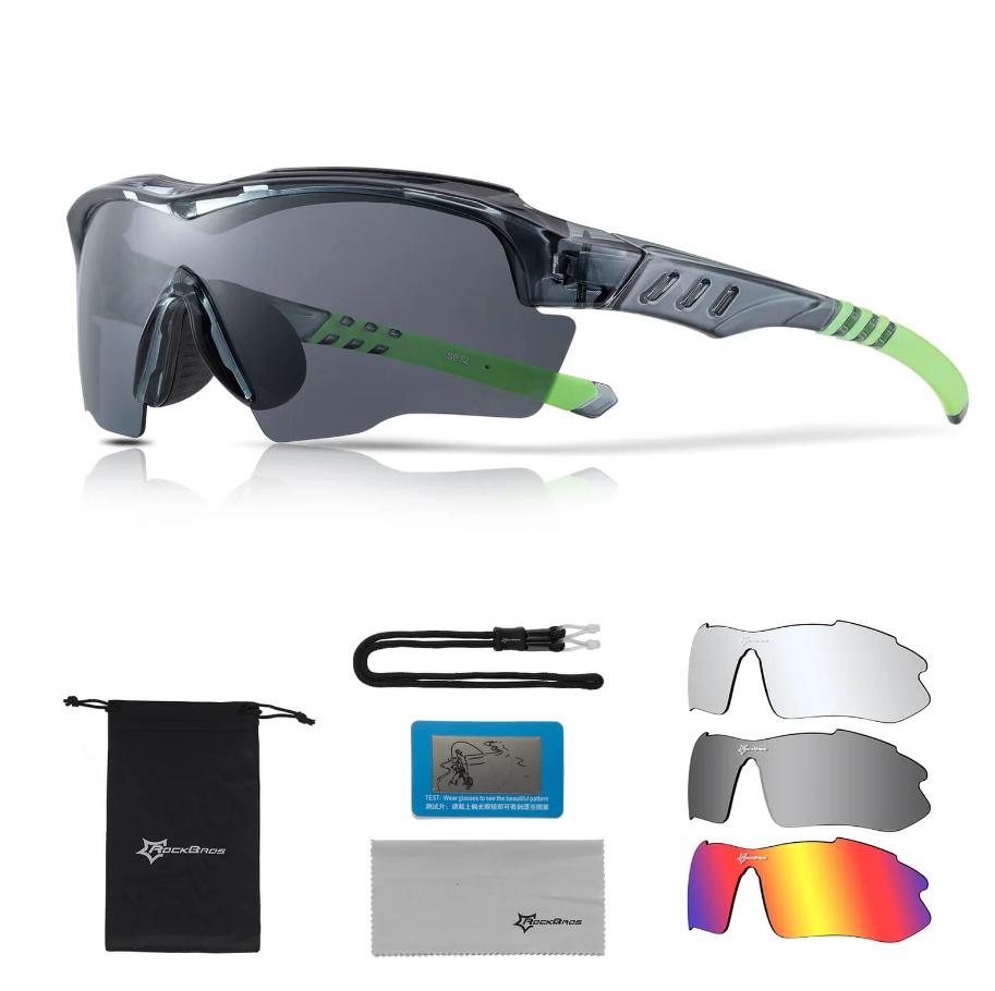 ROCKBROS Gafas de ciclismo polarizadas con lentes intercambiables protección UV deportivas unisex gafas pp