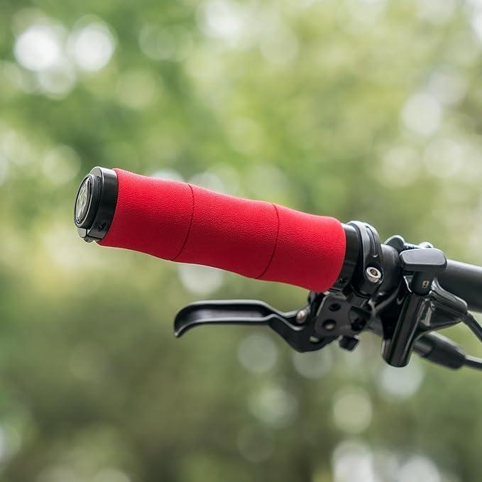 ROCKBROS manopla de bicicleta antideslizante de esponja EVA con diseño de bloqueo de aluminio, manopla para scooter y manopla para barra de dirección, manopla de bicicleta para MTB, bicicleta de carretera y trekking, e‑bike, 22 mm