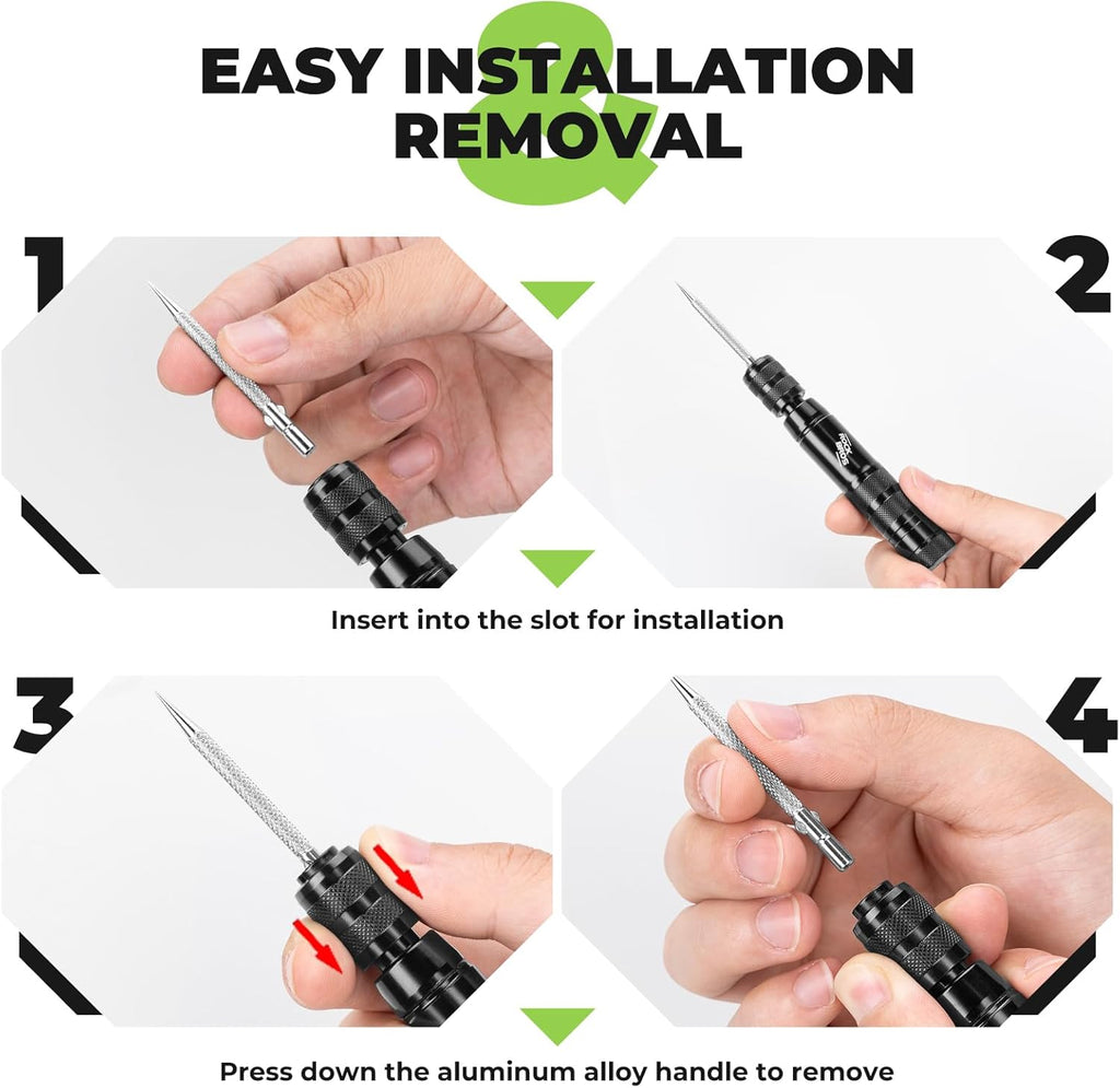 ROCKBROS kit de reparación de tubeless para neumáticos – set compacto con tapones de goma, carcasa de aluminio y empuñadura ergonómica, herramienta de reparación de neumáticos para bicicleta y motocicleta