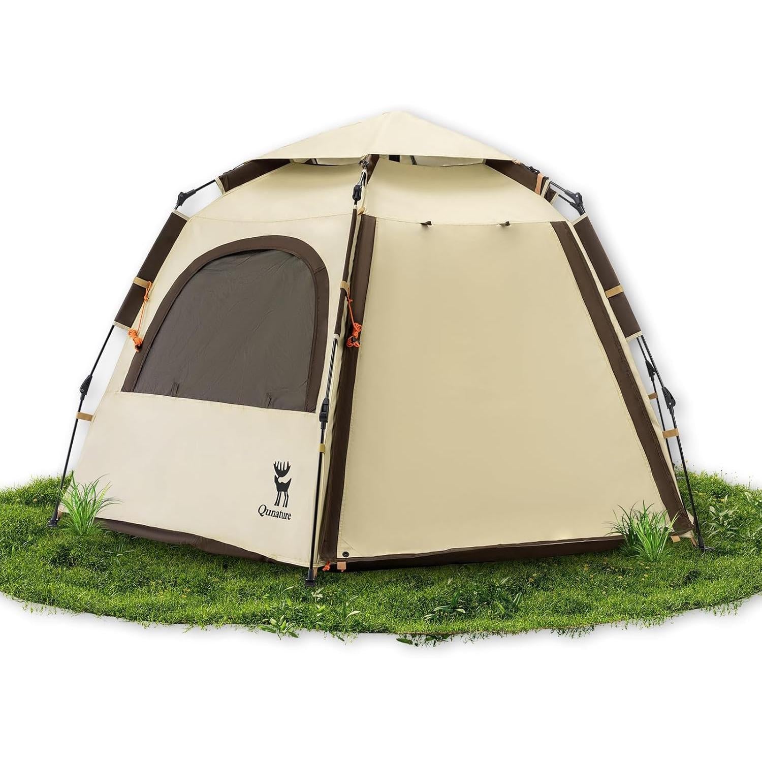 ROCKBROS tienda de campaña para exterior tipo cúpula impermeable protección solar ventilación 360° 2 puertas 4 ventanas UPF 50+ protección contra la lluvia 2000 mm ultraligera para 1-2 personas