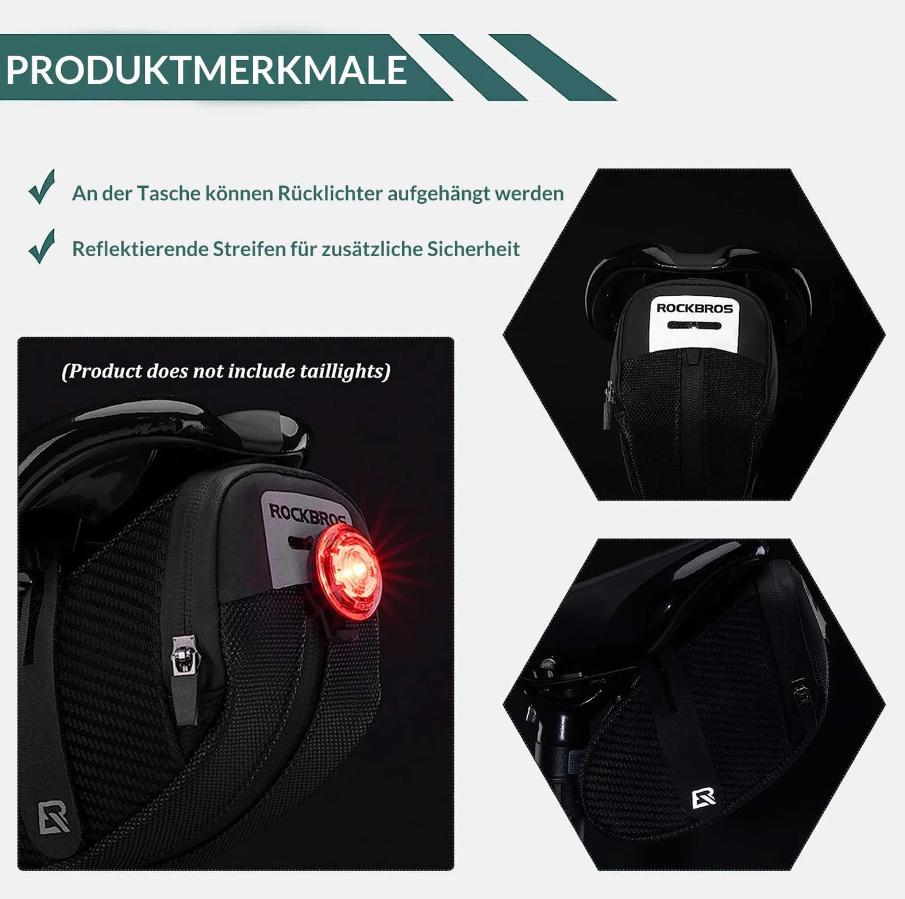 Bolsa de sillín ROCKBROS para bicicleta de montaña, bolsa de herramientas con soporte para luz trasera