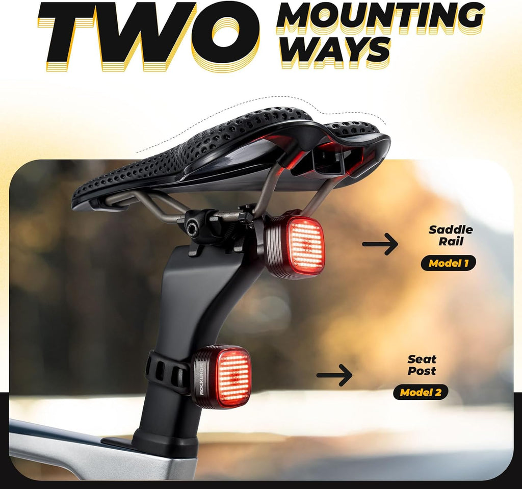 ROCKBROS Waterproof Ultra Bright LED Bike Taillight with 4 Modes