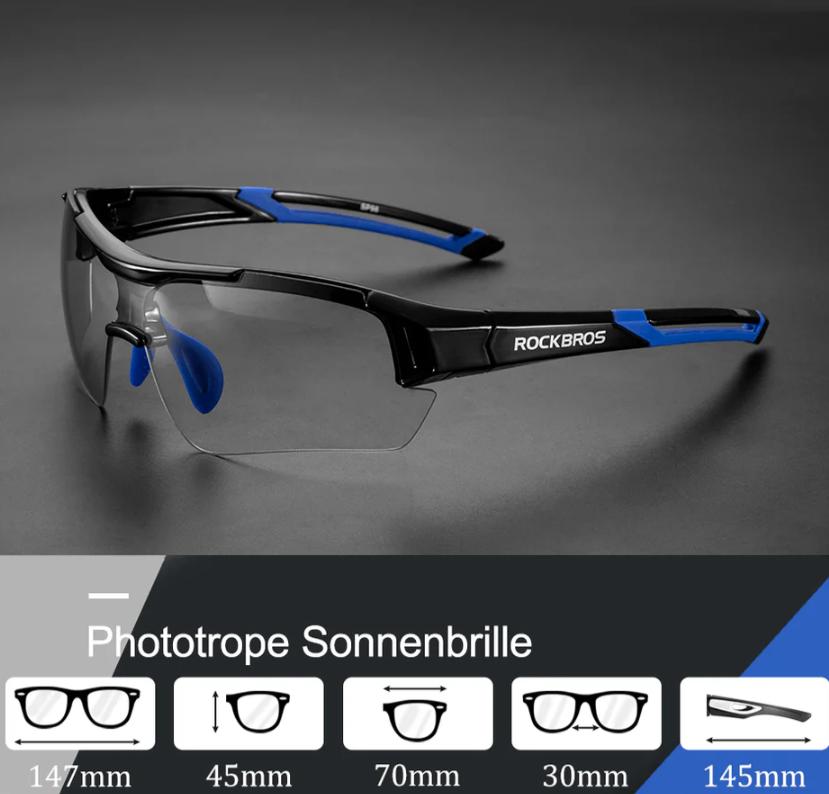 ROCKBROS Gafas de ciclismo Gafas de sol Gafas de medio marco Gafas fotocromáticas