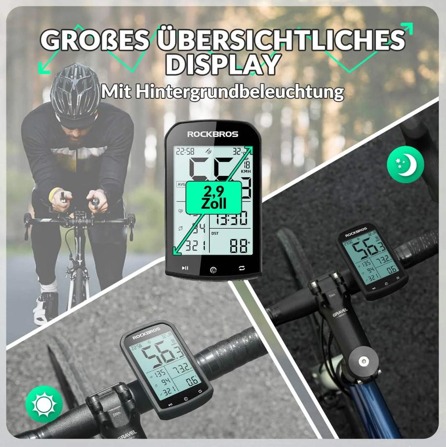 ROCKBROS computadora de bicicleta GPS – IPX6 resistente al agua, pantalla de 2,9 inch, multifuncional con puerto de carga rápida ANT+, batería de 1200 mAh para 35 horas de autonomía, perfecta para bicicleta de carretera y MTB #ComputadoraDeBicicleta #Gadg