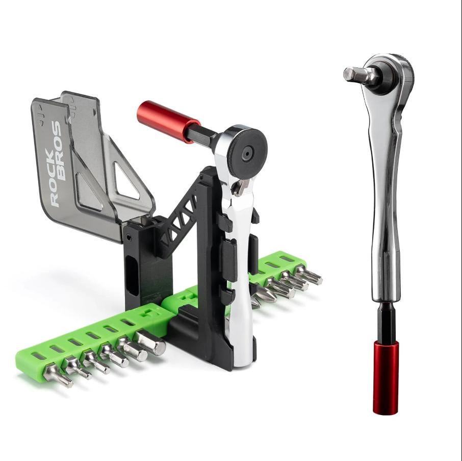 ROCKBROS set de herramientas magnético para bicicleta con llave de vaso y cambio rápido de puntas, para transporte y reparaciones seguros