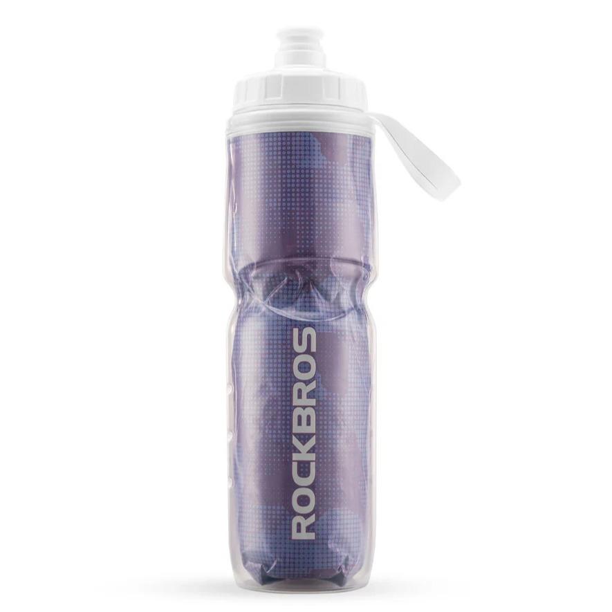 ROCKBROS botella de agua para bicicleta 670 ml, a prueba de fugas, botella deportiva con tapa de presión, sin BPA, ligera y robusta, para entrenamiento en bicicleta y senderismo, rosa