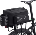 ROCKBROS Bolsa de carga para bicicleta 9-12L - Resistente al agua y expandible, bolsa de carga para bicicleta viral, accesorios para bicicleta de los desplazados, con bolsillos laterales plegables, ideal para desplazados, bikepacking y uso diario