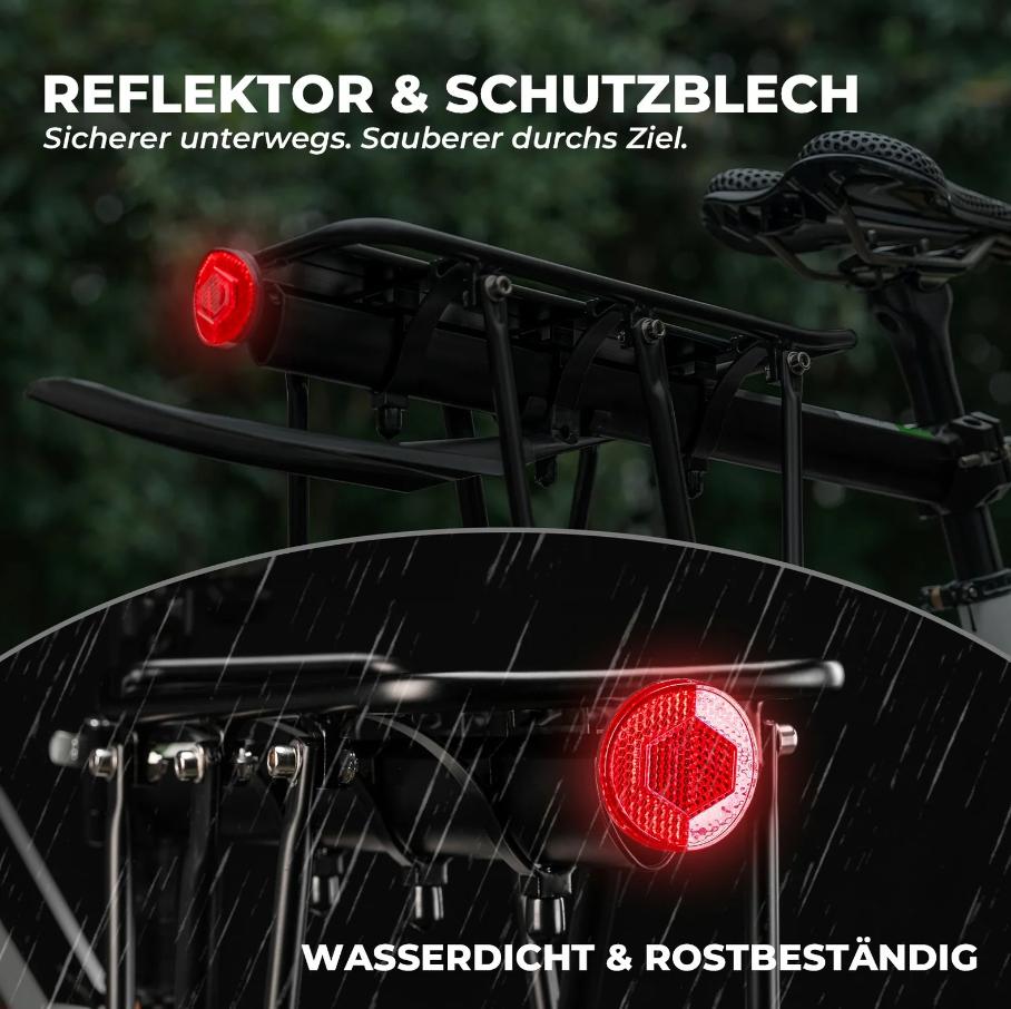 ROCKBROS portapaciente de bicicleta de aluminio robusto y ligero para MTB/trekking de 24–29 inch con guardabarros y reflector, ideal para ir al trabajo y bikepacking