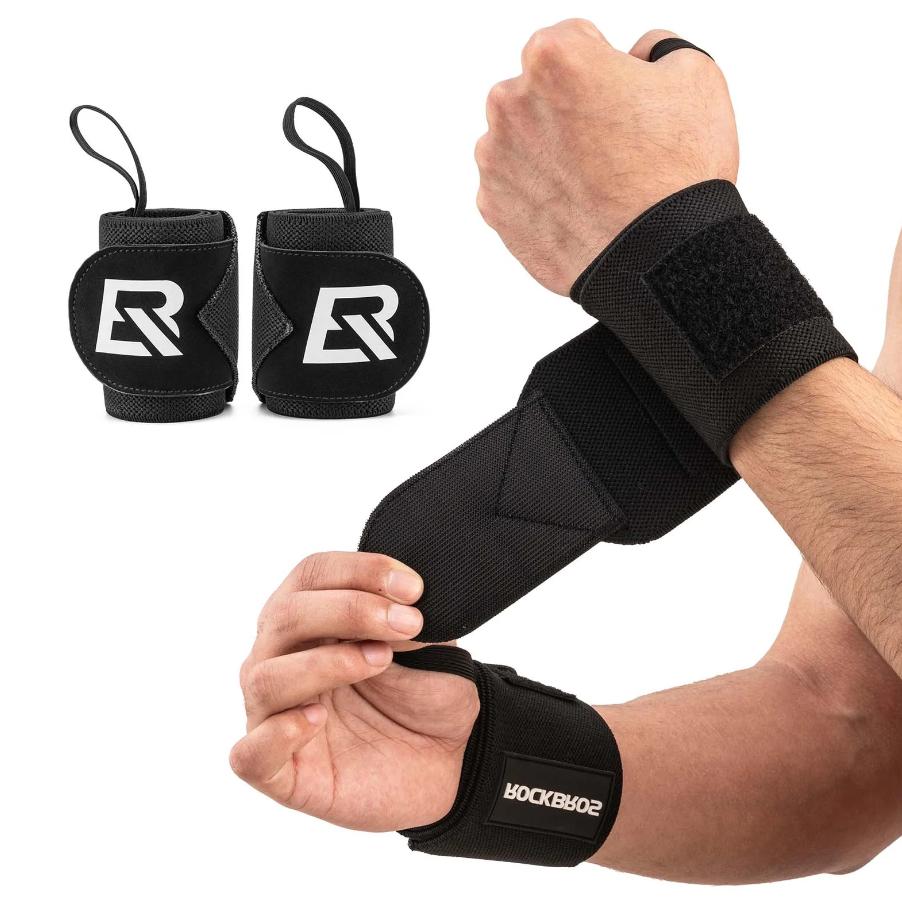 ROCKBROS venda de muñeca, 1 par, soportes de sujeción transpirables para entrenamiento y fitness, material de nailon elástico, soporte fuerte para mujeres y hombres – vendas de muñeca