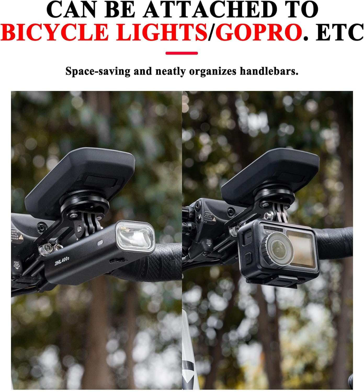 Soporte de computadora de bicicleta ROCKBROS compatible con Garmin, Bryton, Wahoo y iGPSPORT; soporte de manivela GPS para Giant TCR/10 (solo), con adaptadores; soporte frontal tipo out-front para cámaras
