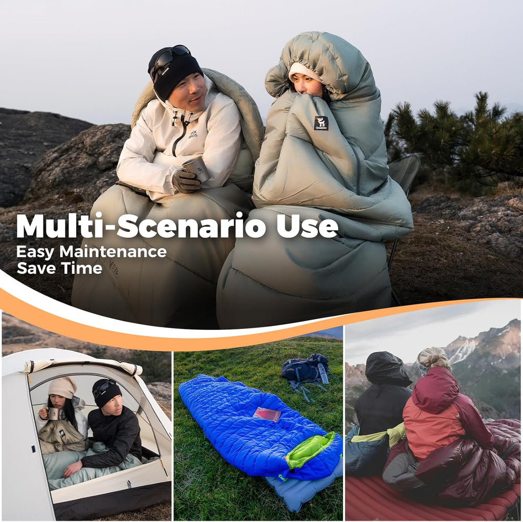 ROCKBROS saco de dormir ultraligero 4 estaciones 6-12°C para adultos al aire libre camping calidez de invierno protección contra el frío portátil hogar persona individual manta con cremallera