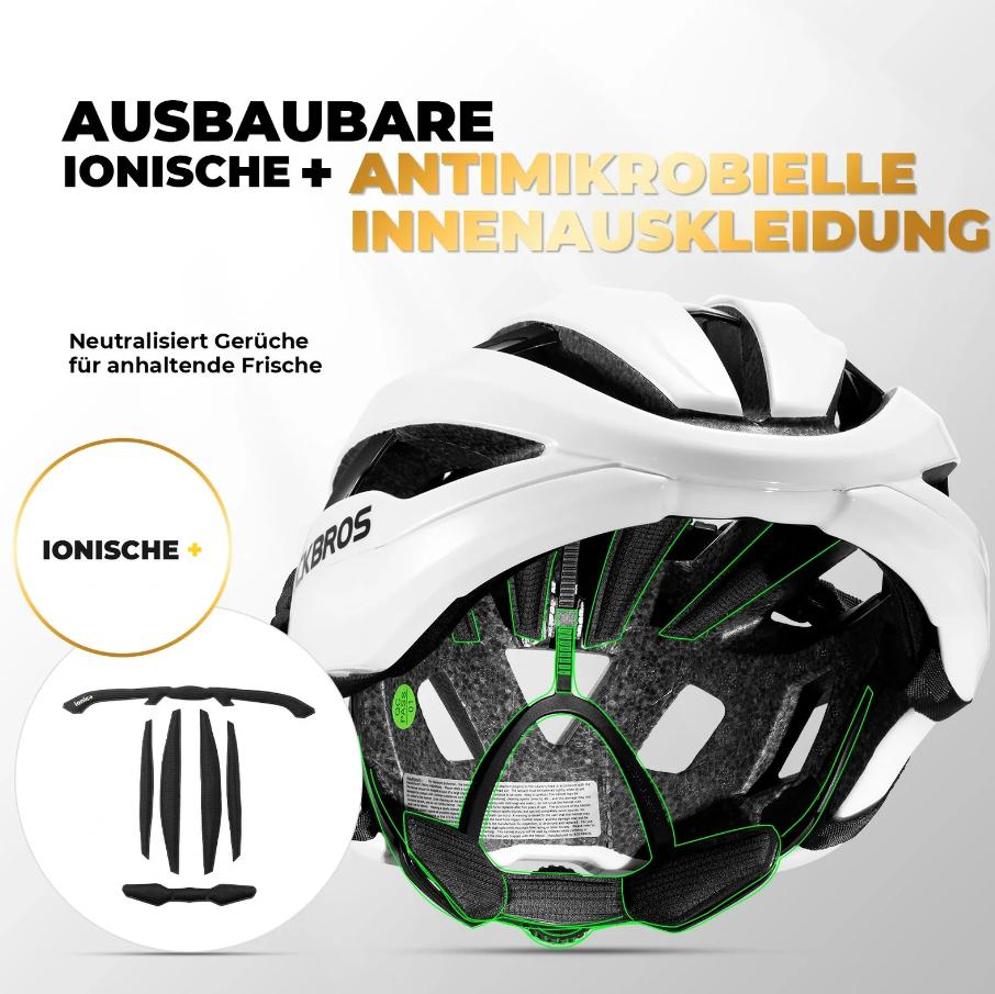 ROCKBROS Casco de bicicleta ligero certificado CE LK-79 con marco interior reforzado, carcasa exterior de policarbonato (PC), espuma EPS, sistema de ventilación y cierre magnético rápido, peso de 284 g