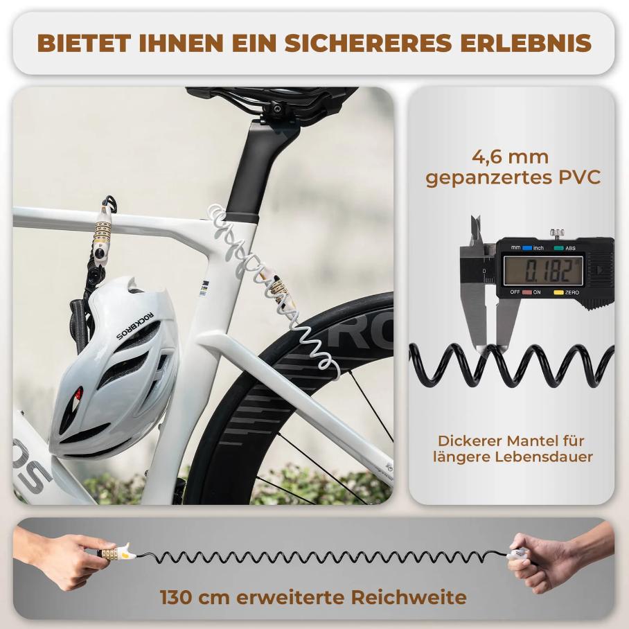 ROCKBROS Candado Infantil Multifuncional con Diseño de Gato Compacto Ligero Impermeable Resistente a Arañazos 130 cm Ideal para Bicicletas Scooters y Accesorios