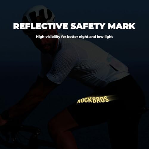 ROCKBROS shorts de ciclista con bragueta para hombre, sin costuras, acolchados, transpirables y elásticos, reflectantes, adecuados para bicicleta de carretera y MTB
