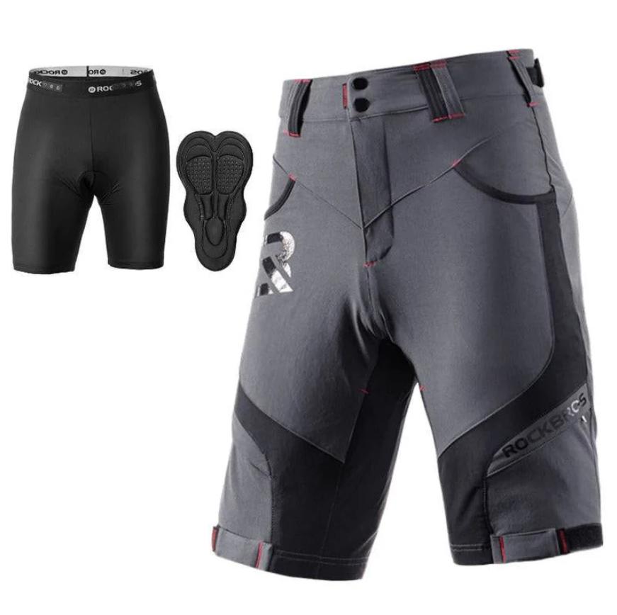 ROCKBROS Pantalones cortos de ciclismo para hombre, transpirables, a prueba de golpes, para bicicleta