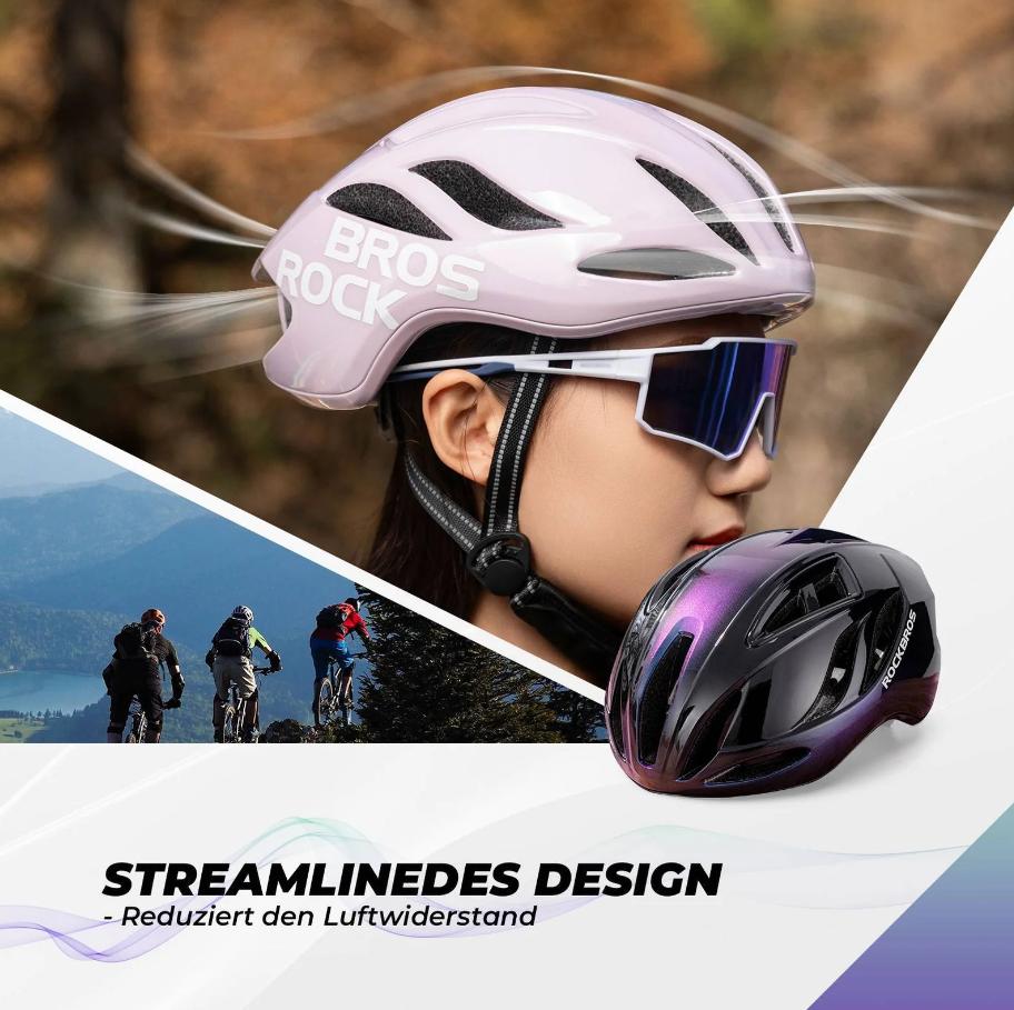 ROCKBROS Casco de bicicleta certificado CE 58-62 cm Casco urbano ajustable Ventilación Unisex Carcasa de policarbonato (PC) y forro de EPS Materiales de alta calidad Acolchado desmontable y correa de barbilla