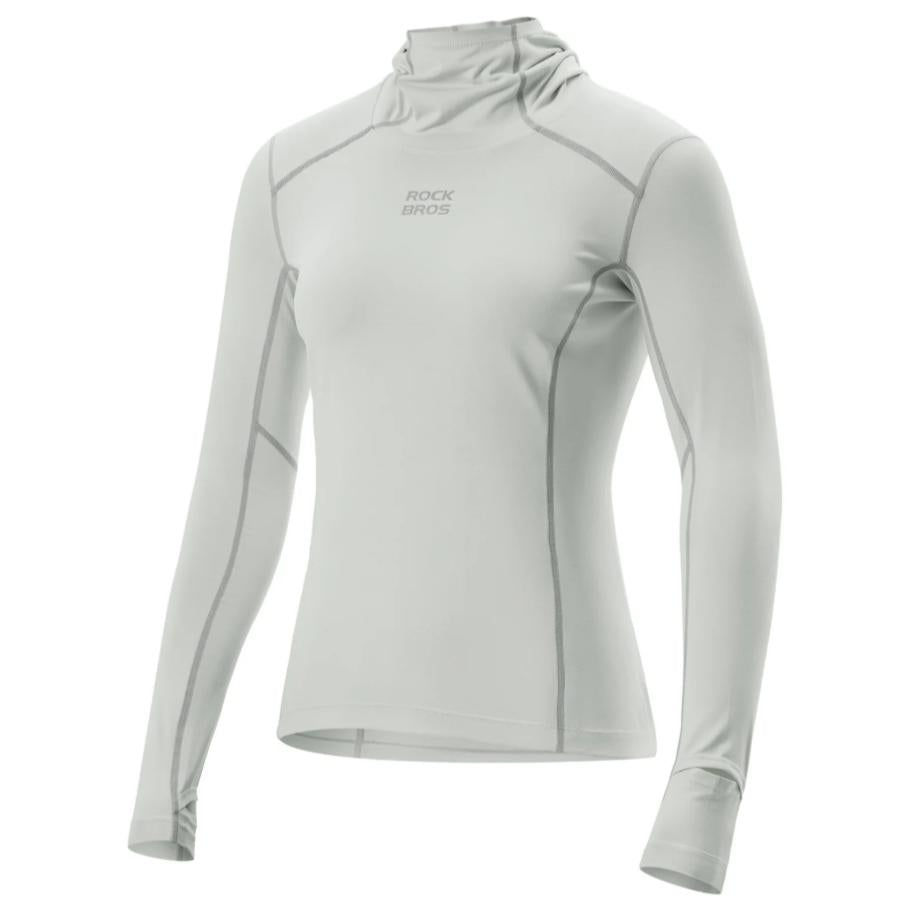 ROCKBROS camiseta de ciclismo de manga larga para mujer – antibacteriana, protección UV, reflectante con salida de pelo y ventana para reloj inteligente