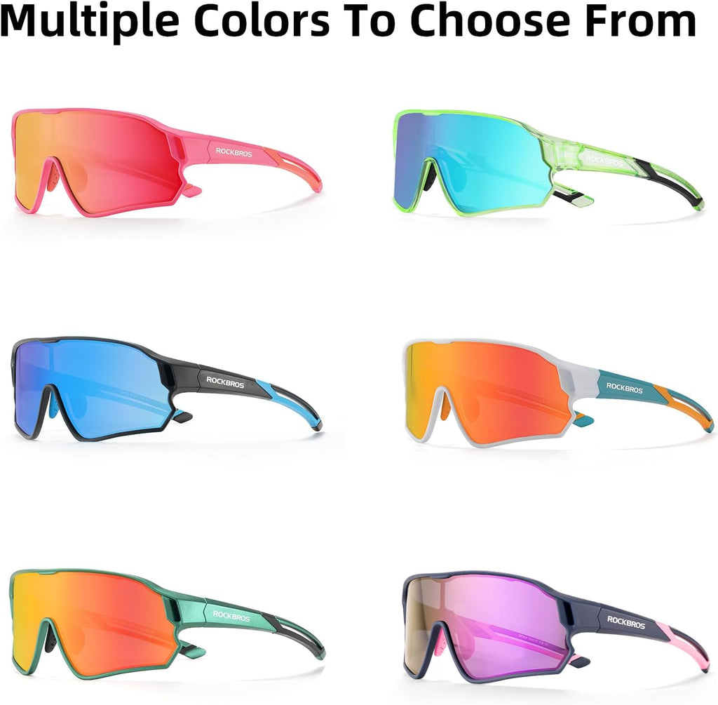 ROCKBROS Gafas de ciclismo para niños Protección UV400 Gafas de sol polarizadas Hechas de material TR90 para una visión óptima y comodidad de uso Visión sin deslumbramiento Diseño ligero y portátil Adecuado para ciclismo y varias actividades al aire libre
