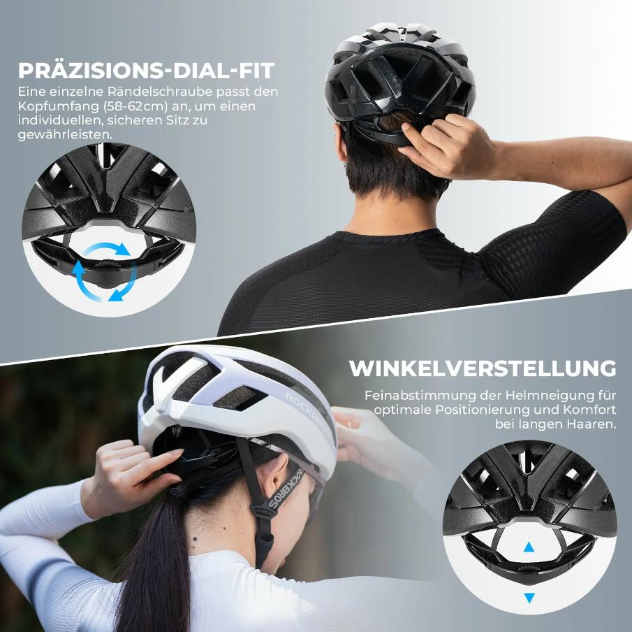 ROCKBROS Casco de bicicleta ligero certificado CE LK-79 con marco interior reforzado, carcasa exterior de policarbonato (PC), espuma EPS, sistema de ventilación y cierre magnético rápido, peso de 284 g
