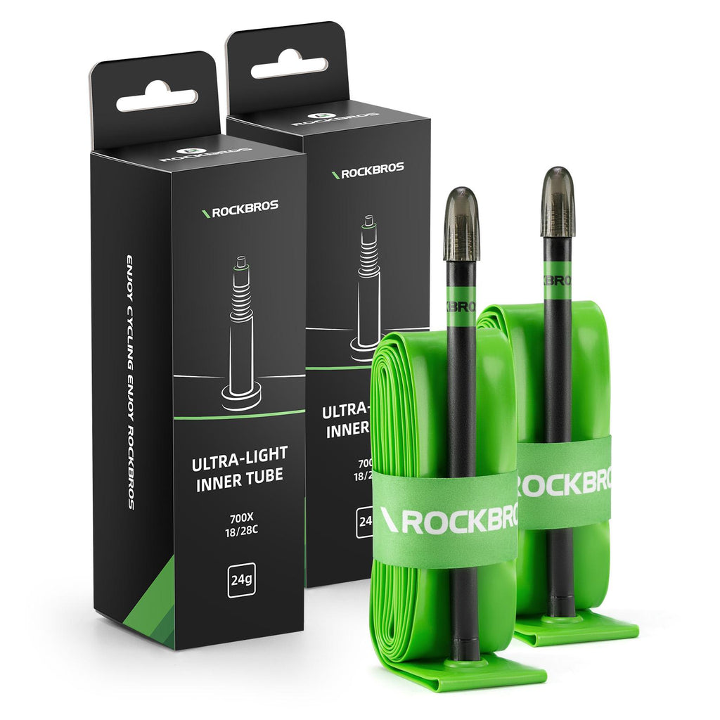 ROCKBROS Neumático de Bicicleta Ultraligero 26g 700C TPU a Prueba de Pinchazos para Ruedas de 18-28C Ligero y de Baja Fricción Compatible con Válvulas de 65mm y 85mm de Largo