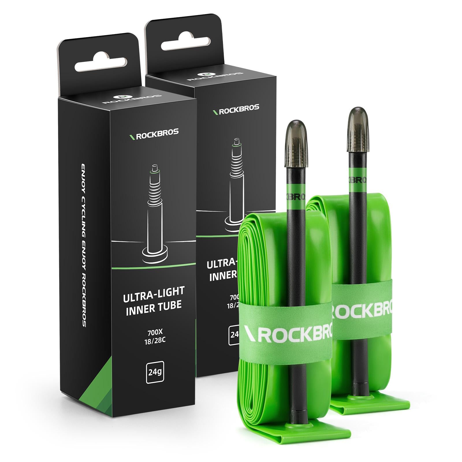 ROCKBROS Neumático de Bicicleta Ultraligero 26g 700C TPU a Prueba de Pinchazos para Ruedas de 18-28C Ligero y de Baja Fricción Compatible con Válvulas de 65mm y 85mm de Largo