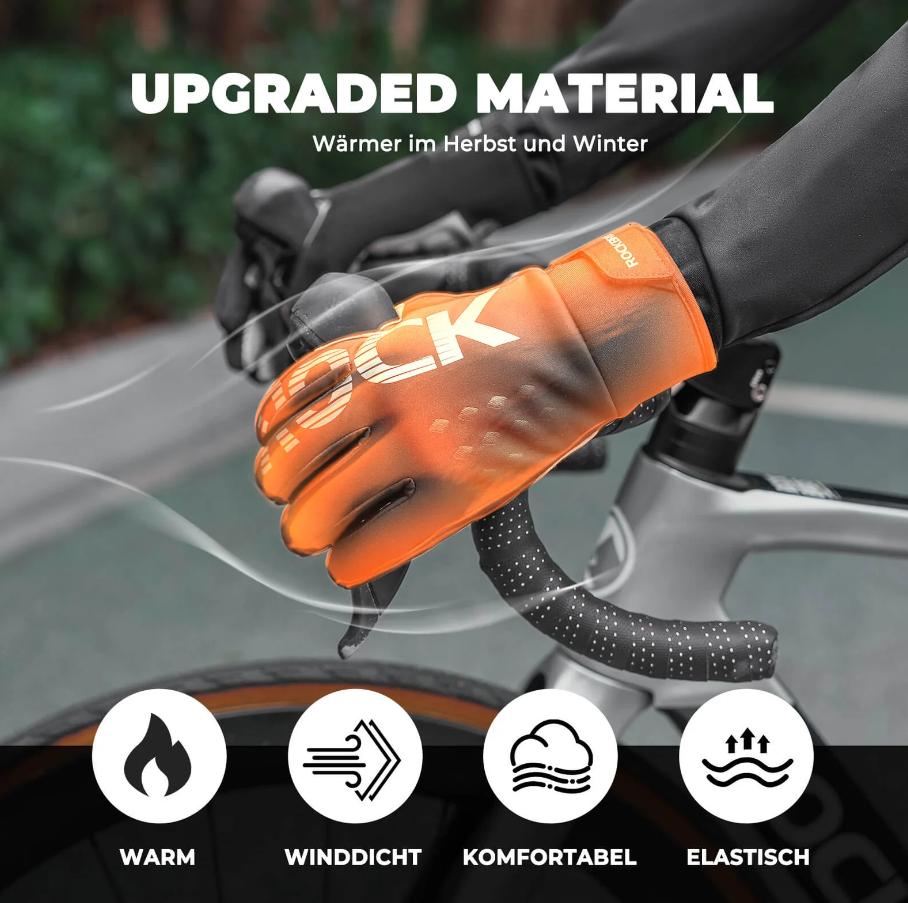 Guantes de ciclismo ROCKBROS de dedos completos con función de pantalla táctil