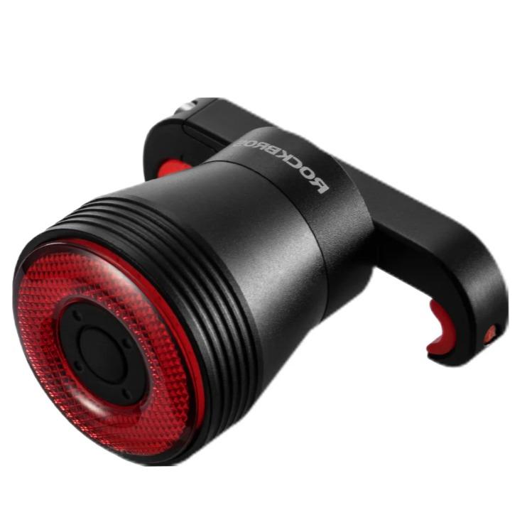 ROCKBROS Luz Trasera Inteligente Q5 IPX6 Resistente al Agua con 4 Modos de Iluminación y Carga USB Recargable para Bicicleta Seguridad Nocturna
