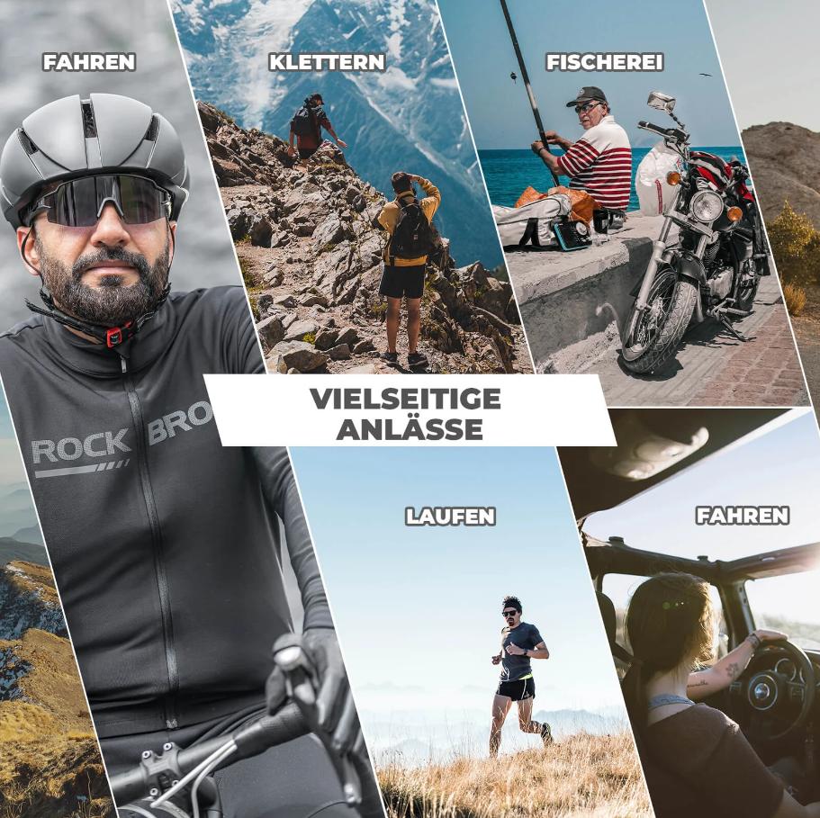 ROCKBROS Gafas Deportivas Polarizadas – Gafas de Ciclismo Antiviento con Protección UV400 ‍️ Ligeras, Estilosas y Resistentes – Perfectas para Ciclismo, Correr, Aire Libre & Urbano & Diario ️ Unisex