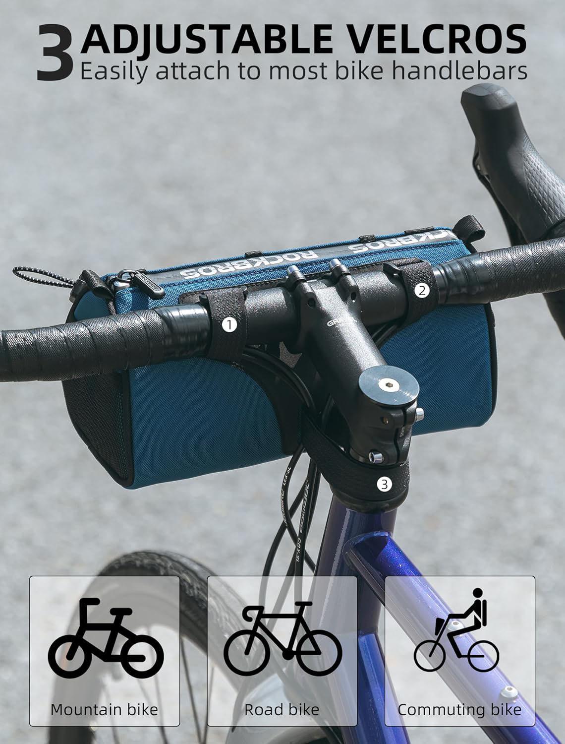 ROCKBROS Bolsa de Manillar Bolsa de Bicicleta Multifuncional Manillar Bolsa de Bicicleta con Correa de Hombro 1,5L