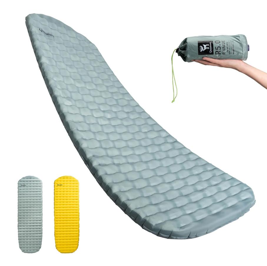 ROCKBROS Qunature colchón inflable/esterilla térmica RS5.0 para camping al aire libre con estructura reflectante 3D y 8 cm de amortiguación