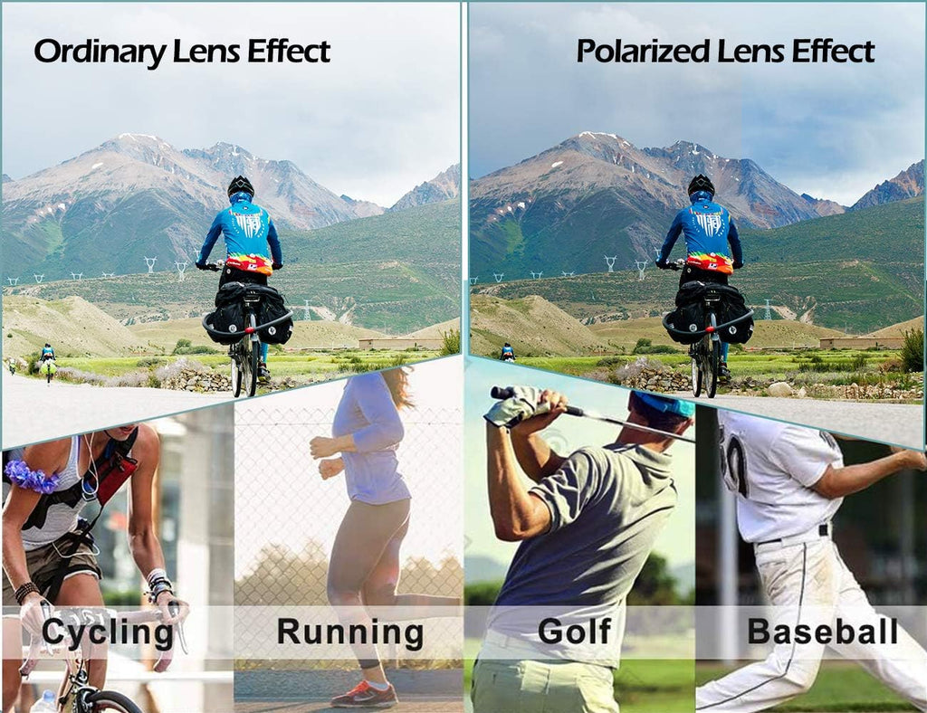 Gafas de ciclismo ROCKBROS polarizadas con 5 lentes intercambiables para mujer y hombre, gafas deportivas para bicicleta, aptas para deportes al aire libre como ciclismo, correr y pesca; gafas de ciclismo estilo ciervo