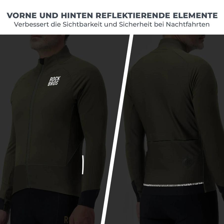 ROCKBROS chaqueta de ciclismo con elementos reflectantes transpirable y práctica para hombre materiales de alta calidad comodidad óptima y durabilidad