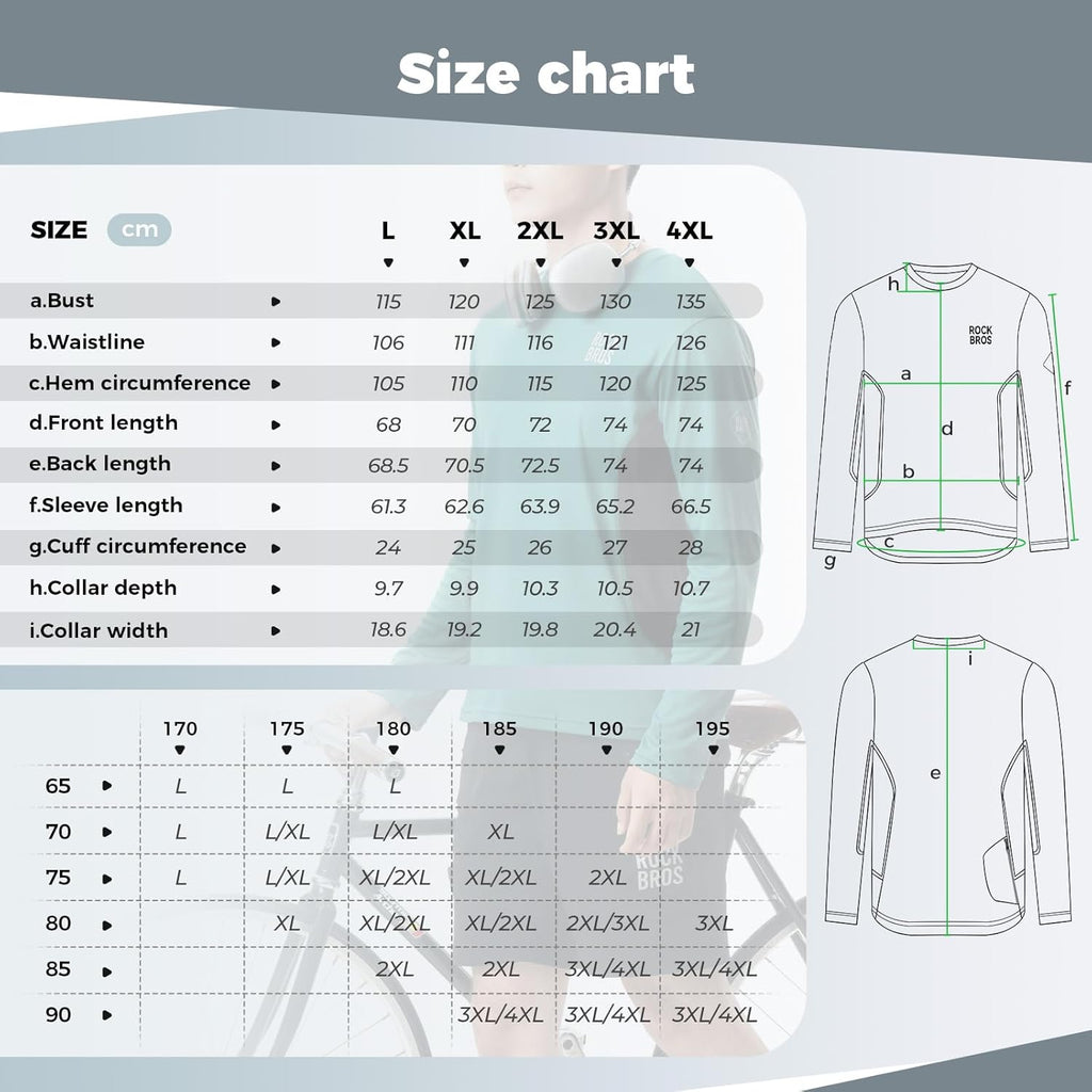 ROCKBROS camiseta de ciclismo para hombre manga larga transpirable de secado rápido con bolsillos para bicicleta de montaña y descenso MTB gris