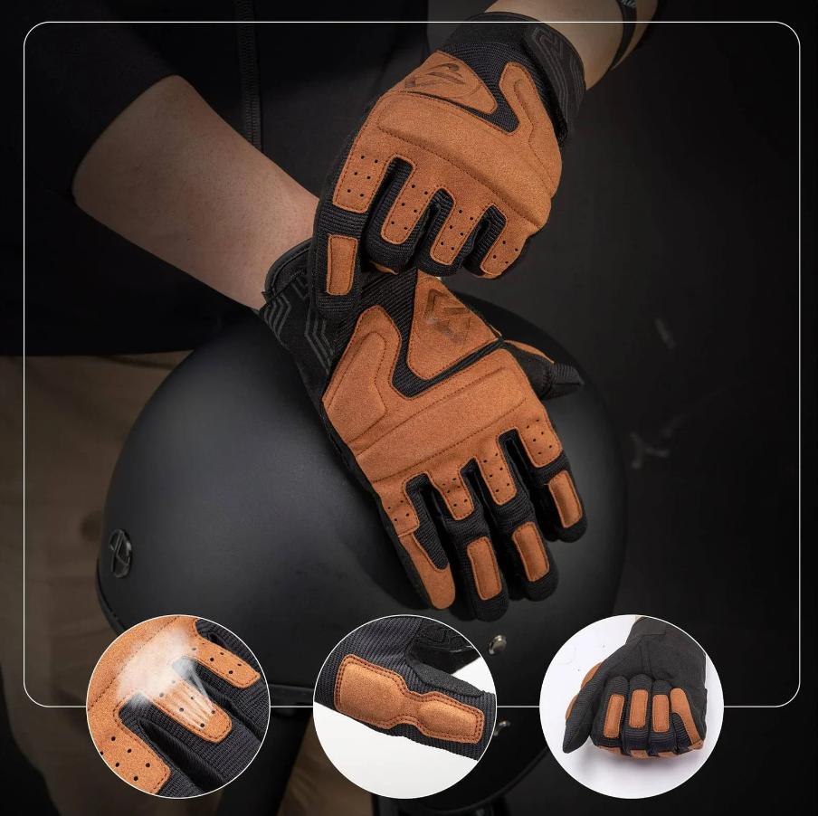 ROCKBROS Guantes de Moto Pantalla Táctil a Prueba de Viento Guantes de Moto para Hombres