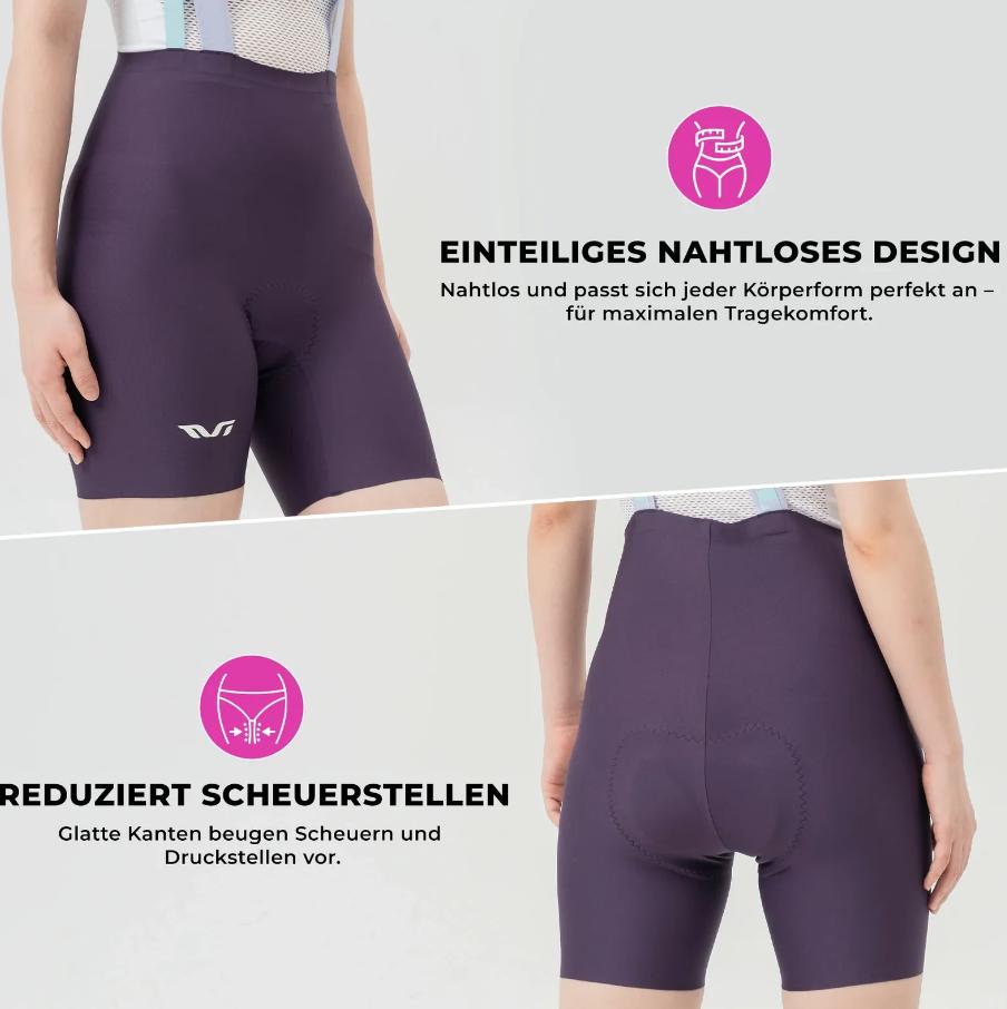 ROCKBROS TVI pantalones cortos tipo bib para mujer con acolchado zonificado (5–6 horas)