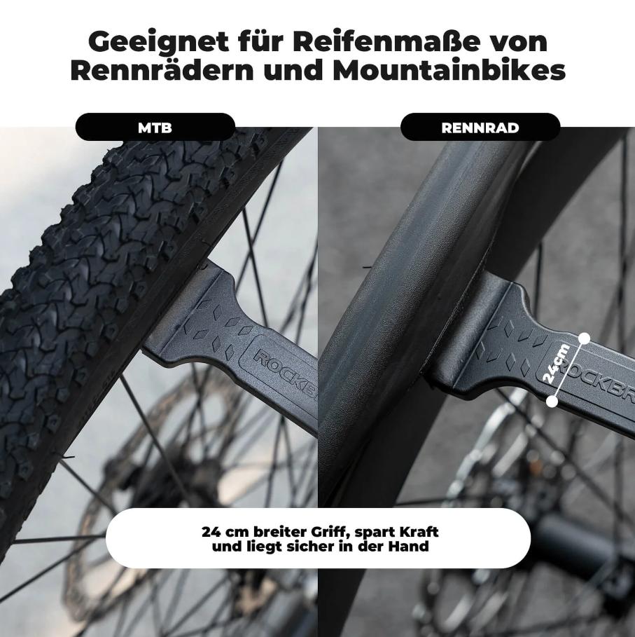 ROCKBROS Bicicleta 2 EN 1 Palanca de Neumáticos Portátil bycicle Ultraligero 28g Ancho 24mm Herramienta Multifuncional para Todos los Tipos de Neumáticos