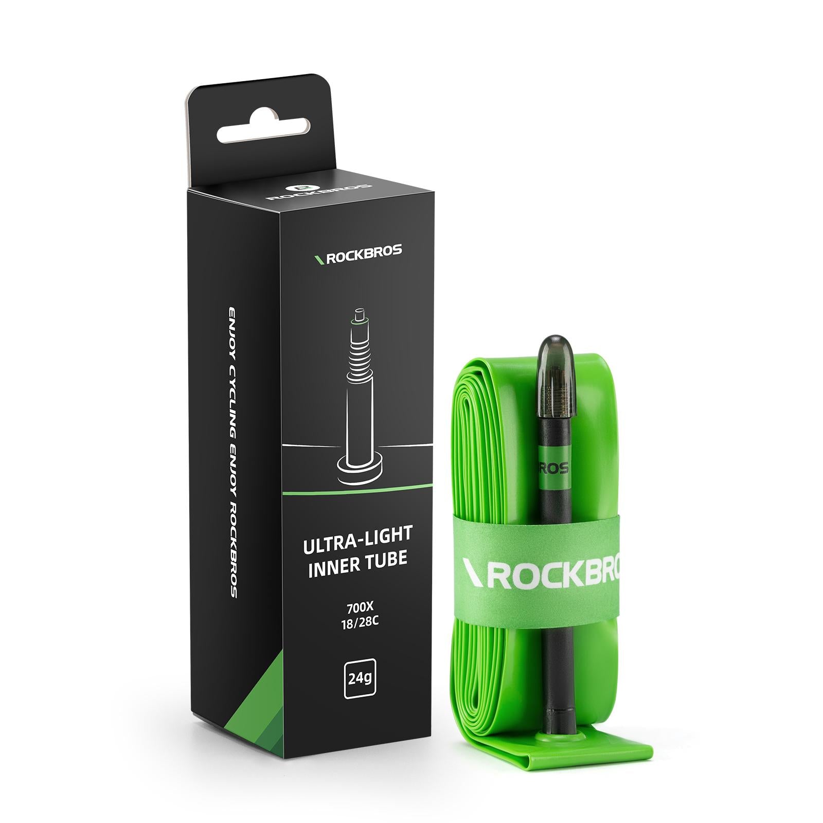 ROCKBROS Neumático de Bicicleta Ultraligero 26g 700C TPU a Prueba de Pinchazos para Ruedas de 18-28C Ligero y de Baja Fricción Compatible con Válvulas de 65mm y 85mm de Largo